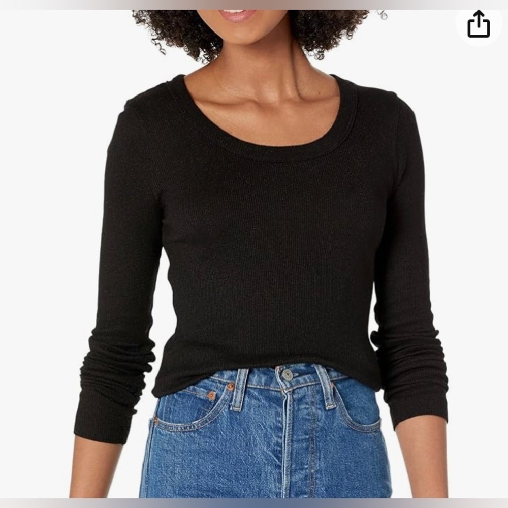 Micheal Stars Women's‎ Anthropologie Long Sleeve Knit Top One Size OS Black